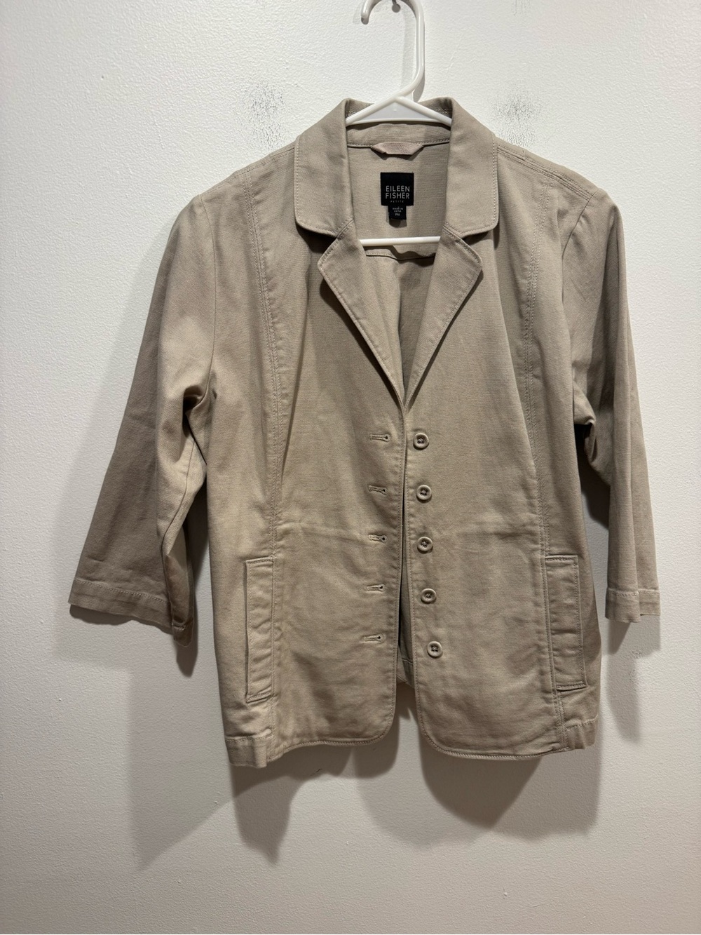 Eileen Fisher Organic Stretch Khaki Jacket